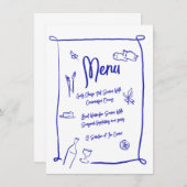 Menü "Italienisch Style Hand Drawing Scribble Part Menükarte (Vorne/Hinten)