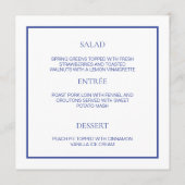 MENU-KARTE BLAU UND WEISS-GRENZE MENÜKARTE (Rückseite)