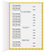 Menü-Karte des benutzerdefinierten lokalen Restaur (Innen (Rechts))