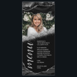 Menü-Karte des Fotos "Schwarz" und "Silver Agate" Menükarte<br><div class="desc">Diese Black and Silver Agate Foto Menu Card ist perfekt für jede Veranstaltung! Spielen Sie ein Foto Ihrer Ehre und machen Sie diese zum Mittelpunkt der Aufmerksamkeit eines jeden Ortes.</div>