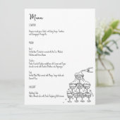 Menü-Karte des handgezeichneten Champagnerturms Menükarte (Stehend Vorderseite)