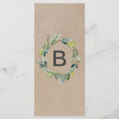 Menü-Karte des Kraft-Foliage Menükarte (Rückseite)