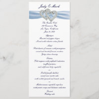 Menü-Karte für benutzerdefinierte eisblaue Herzen