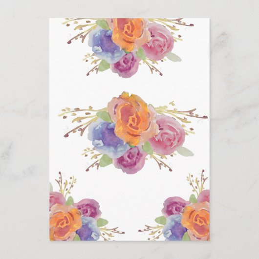 Menü-Karte für das Blumenmuster Menükarte (Rückseite)