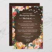 Menü-Karte für das Erntedank im Herbst Dankeskarte (Vorne/Hinten)