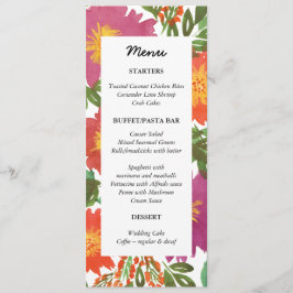Menü-Karte für die Blume von Aquarellen Menükarte