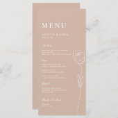 Menü-Karte für die Rose der virtuellen Linie Menükarte (Vorne/Hinten)