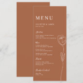 Menü-Karte für die Rose der virtuellen Linie Menükarte (Vorne/Hinten)