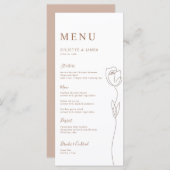 Menü-Karte für die Rose der virtuellen Linie Menükarte (Vorne/Hinten)