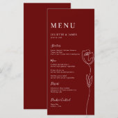 Menü-Karte für die Rose der virtuellen Linie Menükarte (Vorne/Hinten)