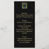 Menü-Karte für die schwarze und goldene Pfauenfede Menükarte (Rückseite)