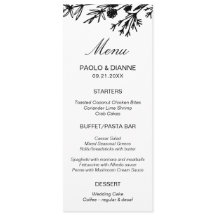 Menü-Karte für handgezeichnete botanische Blätter