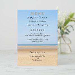 Menü-Karte für Hochzeiten am Strand Einladung