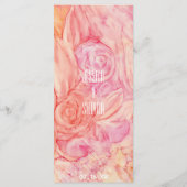 Menü-Karte für Hochzeiten Frische Blume Menükarte (Rückseite)