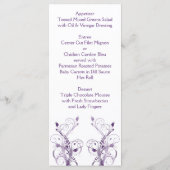 Menü-Karte für lila und weiße Blumen Menükarte (Rückseite)