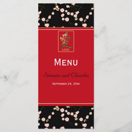 Menü-Karte für Rote und Schwarze Kirsche Menükarte (Vorderseite)