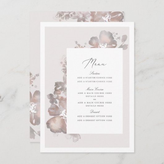 Menü-Karte für Wasserfarben Menükarte (Vorne/Hinten)