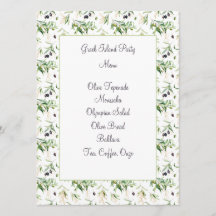 Menü-Karte für Wasserfarben und Folien