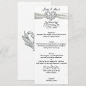 Menü-Karte für Weißes Flachbildschirm-Silberschwän Menükarte (Vorne/Hinten)