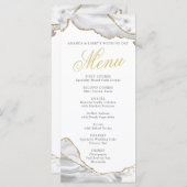 Menü-Karte für Weißes und Gold Menükarte (Vorne/Hinten)