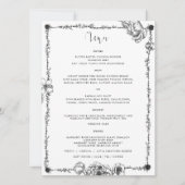 Menü-Karte Gothic Hand gezeichnete Blume Einladung (Vorderseite)