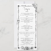 Menü-Karte Gothic Hand gezeichnete Blume Einladung (Vorderseite)