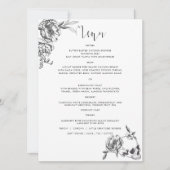 Menü-Karte Gothic Hand gezeichnete Blume Einladung (Vorderseite)