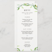 Menü-Karte "Green Foliage Wedding" Menükarte (Vorne/Hinten)
