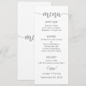 Menü Karte, Hochzeitsmenü, Abendessen, Mittagessen Menükarte (Vorne/Hinten)