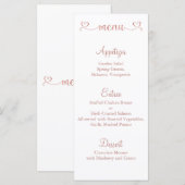 Menü-Karte, Hochzeitsmenü, Abendmenü Menükarte (Vorne/Hinten)