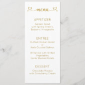 Menü-Karte, Hochzeitsmenü, Abendmenü Menükarte (Vorderseite)