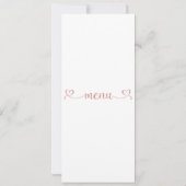 Menü-Karte, Hochzeitsmenü, Karte des Abendmenüs (Rückseite)