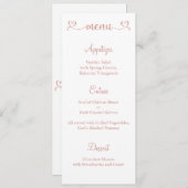 Menü-Karte, Hochzeitsmenü, Karte des Abendmenüs (Vorne/Hinten)