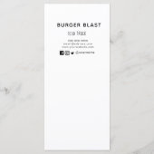 Menü-Karte mit dem Logo "Food Truck" Menükarte (Rückseite)