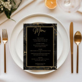 Menü-Karte mit schwarzem Goldmarmor