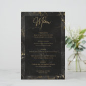 Menü-Karte mit schwarzem Goldmarmor (Stehend Vorderseite)