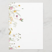 Menü-Karte Rosa Gelbe Wildblumen Menükarte (Rückseite)