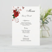 Menü-Karte-Rote Rose Menükarte (Stehend Vorderseite)