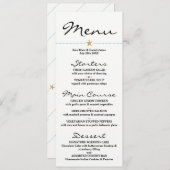 Menü Karte zum Thema Strand - Hochzeitsmenüs - Sta (Vorne/Hinten)