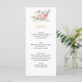 Menü-Karten für die Rose des Pulverpinks Menükarte (Stehend Vorderseite)