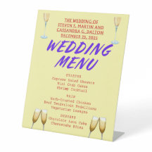 Menü-Karten für Hochzeiten