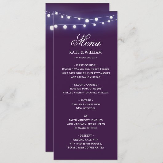 Menü Kartenveränderlicher Hintergrund Menükarte (Vorne/Hinten)