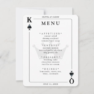 Menü "King & Queen of Spades Playing Card"