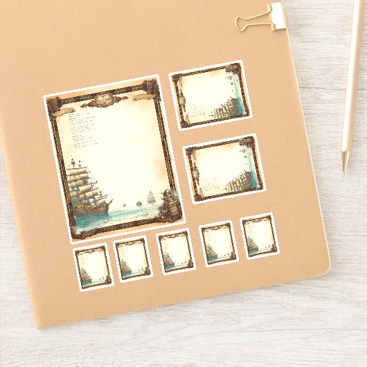 Menü-Kit für Segel-Piraten Aufkleber (Notizbuch)