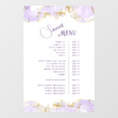 Menü "Lavender Marbling Design Services" Fensteraufkleber (Blatt)