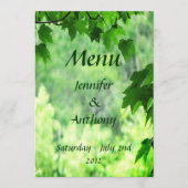 Menü "Leafy Wedding" Menükarte (Vorderseite)
