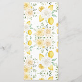 Menü "Lemons & Rose Wedding Brautparty" Menükarte (Rückseite)