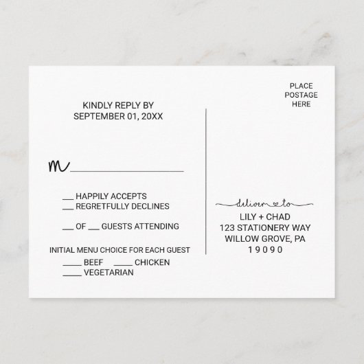 Menü "Liebe" UAWG Postkarte auswählen (Rückseite)