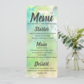 Menü "Lime Green Watercolor" Einladung (Stehend Vorderseite)