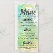 Menü "Lime Green Watercolor" Einladung (Vorderseite)